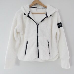 Calvin Klein Performance White Sherpa Zip Hoodie